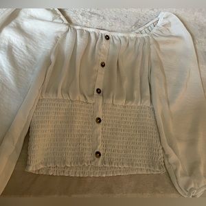 Cute white Long sleeve Top
